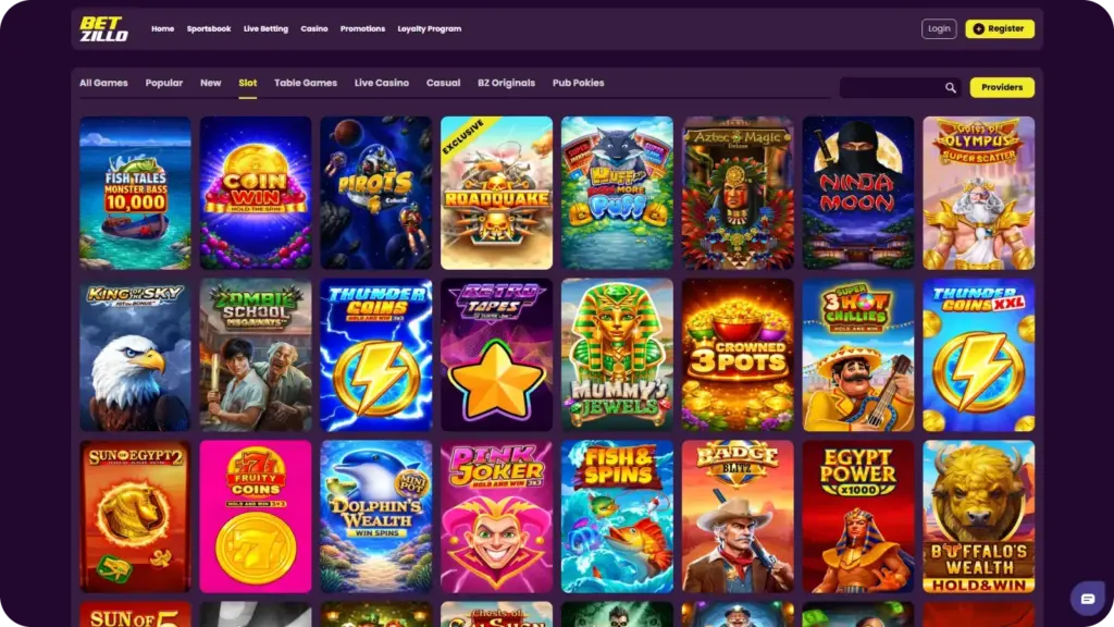 Betzillo Casino slots and pokies